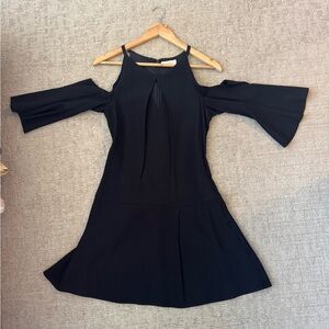Elegant Black Cold Shoulder Dress